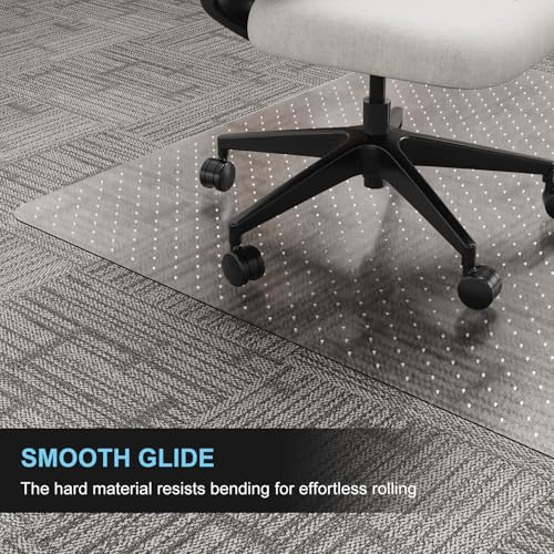 Office Chair Mat for Carpet, 2 Pack, 40" x 48" Heavy Duty PET Desk Chair Mat with Studs, Easy Glide Clear Carpet Protector for Rolling Chairs Home Office, Shipped Flat No Curling - size: 40"x 48" 2pack (for Carpet)