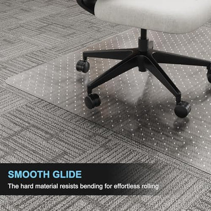 Office Chair Mat for Carpet, 2 Pack, 40" x 48" Heavy Duty PET Desk Chair Mat with Studs, Easy Glide Clear Carpet Protector for Rolling Chairs Home Office, Shipped Flat No Curling - size: 40"x 48" 2pack (for Carpet)