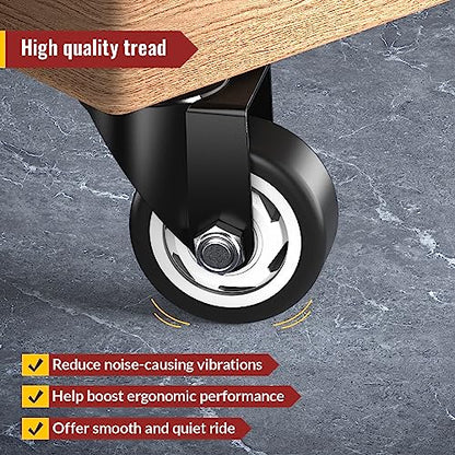 3 inch Swivel Caster Wheels, Heavy Duty Plate Casters with no Brakes Total Capacity 1000lbs (Pack of 4) - style: 3" no brakes 4pcs-1000lbs