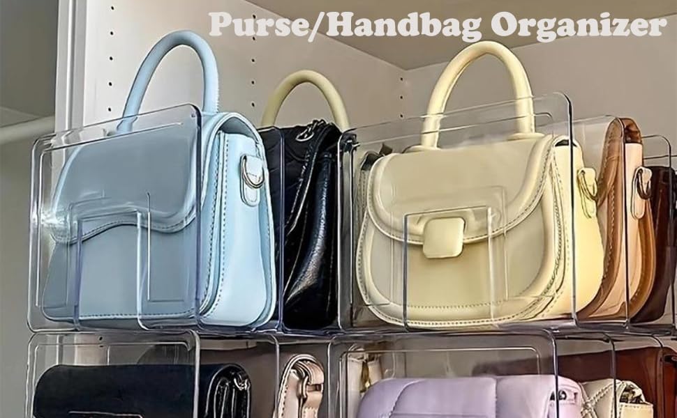 4 Pack Clear Acrylic File Organizer, Purse Organizer, File Sorter Desktop File Folder Organizer for Book, Envelopes, Mail, Document, Notebook, Office Supplies, Handbag