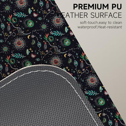 AUPET Leather Large Mouse Pad Desk Blotters – 35 x 17in Cute Desk Mat with PU Surface, Non-Slip Desk Pad Protector,Waterproof Desk Writing Pad for Office Home (Mystical Cosmic) - color: Mystical Cosmic
