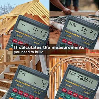 Calculated Industries 4054 Construction Master 5 Calculator | en Español, Feet-Inch-Fraction, For Carpenters, Construction Calculator with all Spanish labeling - style: CM5 en Espanol