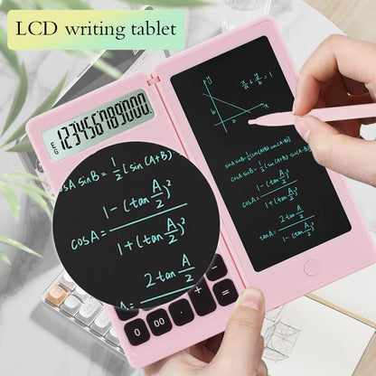 Desk Calculator, Desktop Small Calculators with Writing Notepad, Basic 4-Function Math Large Button Calculator, School Supplies, Middle/High School Students (Pink) - color: pink