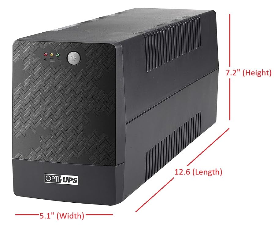 OPTI-UPS (European 230 Volts) Line Interactive UPS Battery Backup with AVR Surge Protection - Uninterruptible Power Supply – Please See Picture (Black, 2000va) - size: 2000va