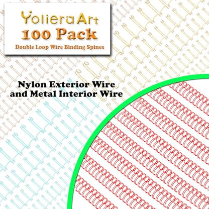 3 to 1 Pitch Twin Loop Wire Binding Spines, 3/8 Inch Book Binder Combs | 60 Sheet Capacity, Red/100 Pack Spiral Binding Coils for Booking Binder Machine Students and Coworkers. Thick 34 Double Loops - size: 100P, 3:1 Pitch, Red, style: 3/8 Inch (60 Sheet