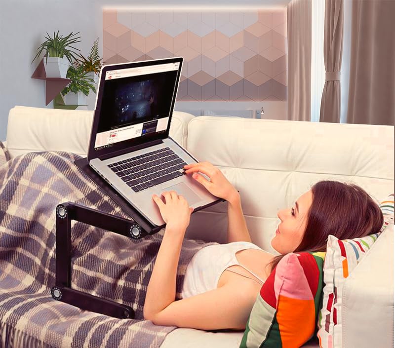 WorkEZ Adjustable Laptop Stand for Desk, Adjustable Height Laptop Stand, Ergonomic Foldable Portable PC Holder, Computer Riser, Home Office Supplies