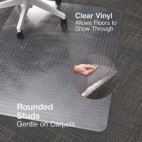 Staples Carpet Chair Mat, 46" x 60'', High-Pile, Clear (20361-CC) - size: 46'' x 60'', style: High-Pile