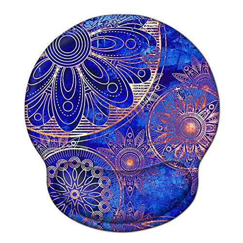ToLuLu Ergonomic Mouse Pad Wrist Rest Support, Gel Mouse Pads with Non Slip Rubber Base Memory Foam Mousepad, Mouse Wrist Rest Pad for Laptop Computer Home Office Working Pain Relief, Blue Mandala - color: Blue Mandala