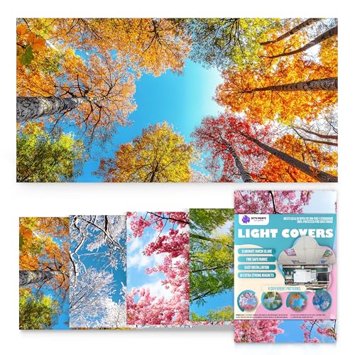 Fluorescent Light Covers for Ceiling Lights Classroom Magnetic Seasons 4pk - color: 4 Seasons