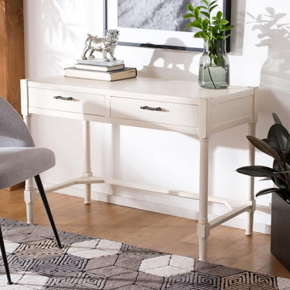 Safavieh Home Collection Filbert Distressed White 2-Drawer Writing Desk DSK5701A - color: Distressed White