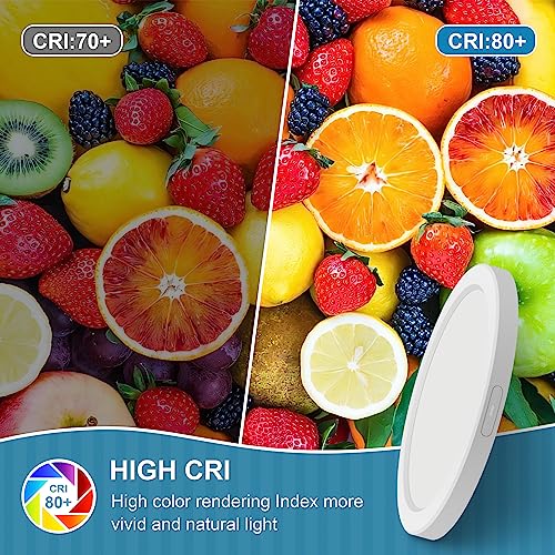 ETL Certified 5 inch Flush Mount Ceiling Light Dimmable,5000K White LED Ceiling Light Ultra Thin Round Flat Panel Ceiling Lights for Bedroom, Bathroom,Kitchen, Hallway,Basement,Closet, 3 Pack - color: 3 Pack White, size: 5 inch