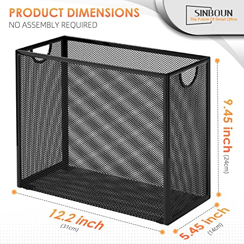 Sinboun Hanging File Organizer Includes 5 Hanging Folders for Office, Black - color: Includes 5 Grey Folders