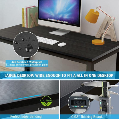 Tribesigns Computer Desk, 47 inch Modern Simple Office Desk Computer Table Study Writing Desk for Home Office, Black - color: Black, size: 47*23.6 inch