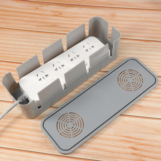 ABS Plastic Cable Storage Box Grey 28x10.5x8.5cm - color: Grey