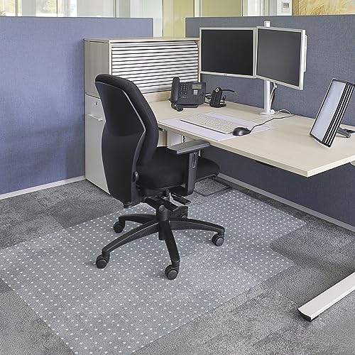 Office Chair Mat for Carpeted Floor 48” x 36” Clear Floor Protector Mat Anti Slip Computer Desk Chair Mat for Home Office - size: 48” x 36” with Lip