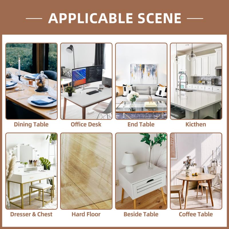 Warmstar Clear Table Cover Protector 14 x 24 Inch,1.5mm Thick Table Cover - size: 14" x 24"