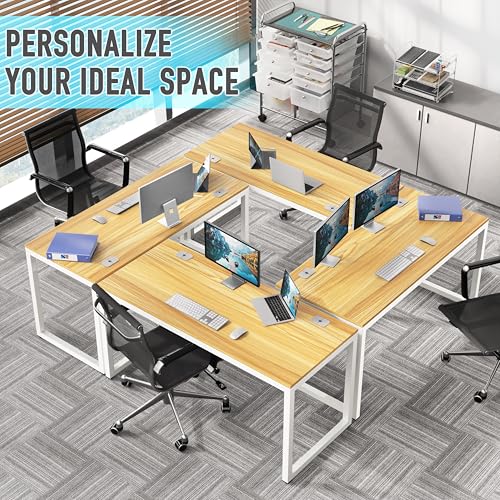 SHW 55-Inch Commercial-Grade Office Computer Desk, Oak - color: Oak, size: 55-Inch