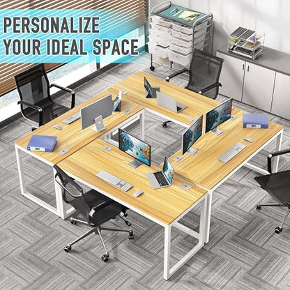 SHW 55-Inch Commercial-Grade Office Computer Desk, Oak - color: Oak, size: 55-Inch