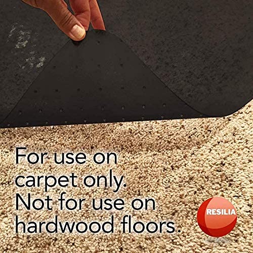RESILIA Office Desk Chair Mat with Lip - for Low Pile Carpet (with Grippers) Black, 36 Inches x 48 Inches, Made in The USA - color: Black, size: 36" x 48" with lip