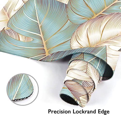 Large Mouse Pad, Mouse Pad, 31.5 x 15.7 Inch, Palm Leaves Tropical | Blue Luxury Non-Slip Desk Pad Keyboard and Mouse Desk Mat for Gamer, Office & Home - color: Blue Luxury Palm Leaves