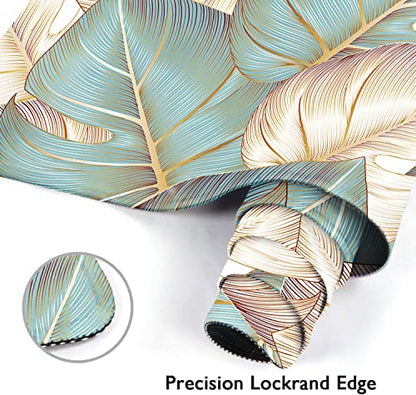 Large Mouse Pad, Mouse Pad, 31.5 x 15.7 Inch, Palm Leaves Tropical | Blue Luxury Non-Slip Desk Pad Keyboard and Mouse Desk Mat for Gamer, Office & Home - color: Blue Luxury Palm Leaves