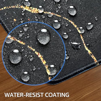 KTRIO Large Gaming Mouse Pad, Desk Mat, 31.5 x 15.7 in Black Gold, XXL | Smooth Micro-Weave Surface, Artistic Pattern Design, Non-Slip Rubber Base, Durable Stitched Edges, Office & Home Use - color: Black Gold, size: 31.5l X 15.7w Inches