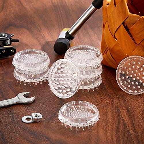 Jetec 8 Pcs Carpet Protectors Furniture Leg Spiked Caster Cups, Round - style: Round