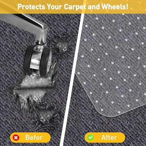 PHOUZIN Office Chair Mat for Carpet, Heavy Duty Desk Chair Mat 36" x48“