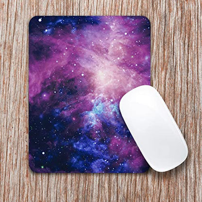 Audimi Small Mouse Pad 6 x 8 Inch, Mini Mouse Pad Thick for Laptop Wireless Mouse Home Office Travel, Portable & Washable (Purple Galaxy) - color: purple galaxy