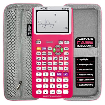 Scientific Calculator with Graphing, Includes Carrying Case, for College and High School Students, Calculus, Algebra, Geometry, Trigonometry, Statistics, Physics, Chemistry, Pink - color: Pink