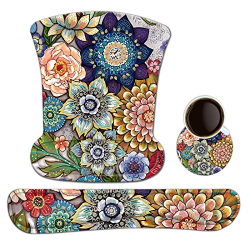 ToLuLu Keyboard Wrist Rest Mouse Pad Support, Ergonomic Mousepad fr Laptop | Gel Comfortable Durable Mouse Pads Keyboard Wrist Rests for Easy Typing Pain Relief Computer PC , Lovely Flowers - color: Lovely Flor