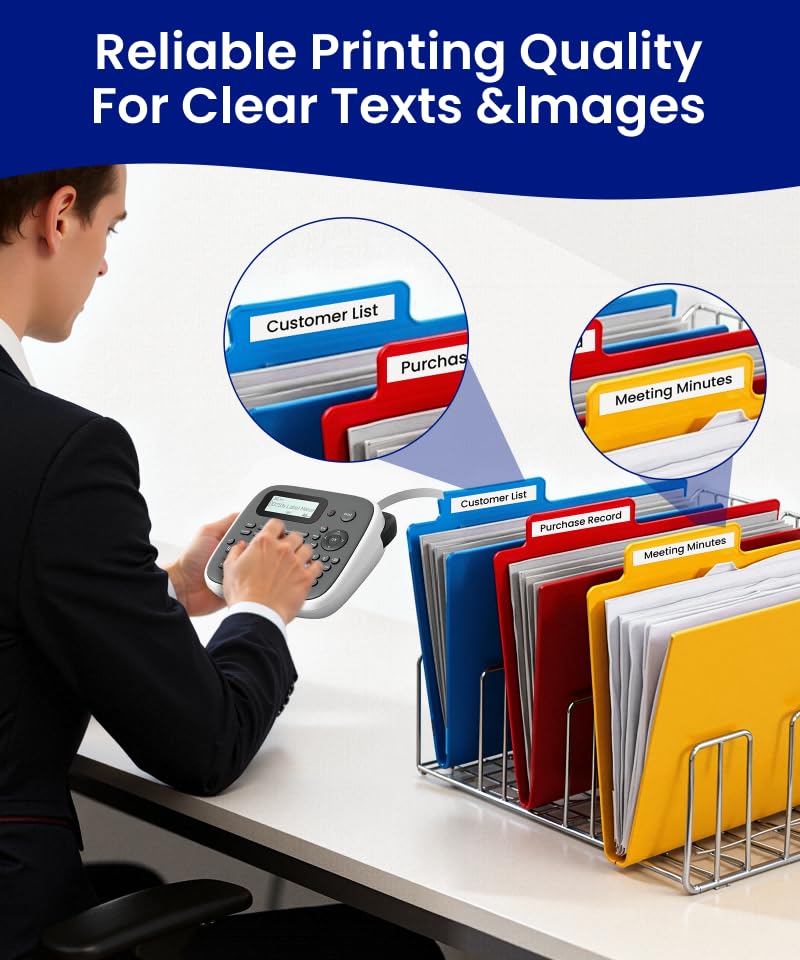 Label Maker Machine with Tape, Label Maker Waterproof Labels 12mm, D210s Laminated Labeler Machine, Multi Icons Borders & One-Touch Keys, Labelmaker for Home Use/School Office Supplies - color: Grey, style: label maker with 1 tape
