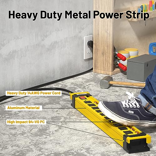 Plug'n 10 Outlet 3300J Surge Protector Power Strip with Individual Switches,Heavy Duty Power Strip with Cord Manager,9FT/14AWG/15AMP/1875W Power Cord,2 Packs - size: 10 Outlet, style: 9FT 2PACKS