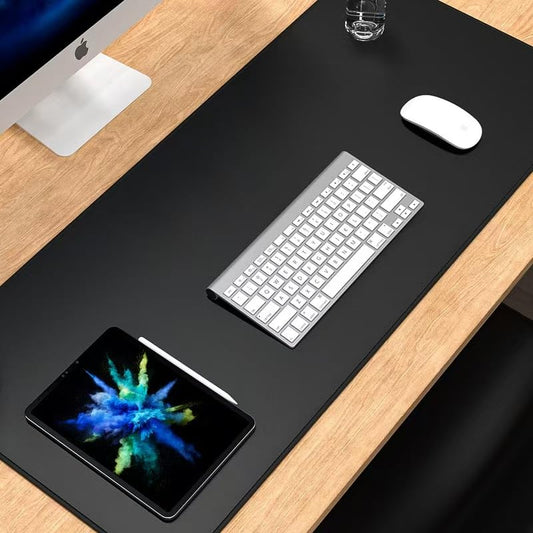 Large Desk Pad Waterproof Protector with Stitched Edges - 70x30cm (27.6x11.8in) - Large Mouse Pad, Office Desk Mat, Non-Slip Desk Blotter Laptop Desk Pad for Home and Office- Pure Color Rubber