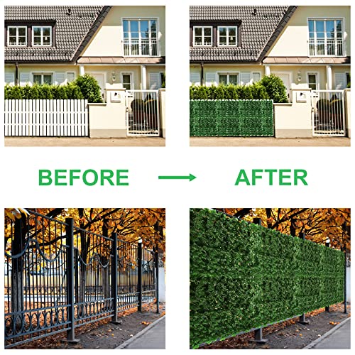 Artifical Ivy Privacy Fence Screen, 47.2x157.5in(51sqft) Faux Ivy Vine Leaf | Artificial Hedges Greenery Backdrop Wall for Balcony Indoor Outdoor Garden Fence Decor - size: 47.2x157.5(51sqft)