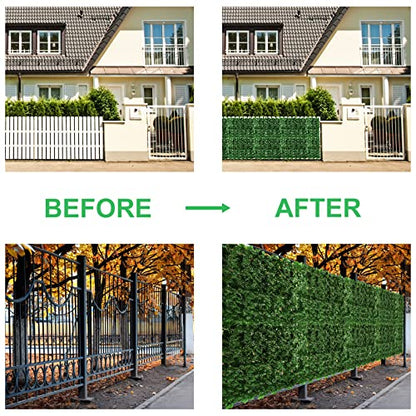 Artifical Ivy Privacy Fence Screen, 47.2x157.5in(51sqft) Faux Ivy Vine Leaf | Artificial Hedges Greenery Backdrop Wall for Balcony Indoor Outdoor Garden Fence Decor - size: 47.2x157.5(51sqft)