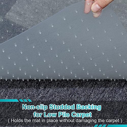 BesWin Office Chair Mat for Carpeted Floors, 46'' x 72'' Large Desk Chair Mat for Low Carpets, Premium Quality Hard Carpet Protector for Work, Home, Gaming, Easy Glide and Flat Without Curling - size: 46" X 72" Rectangle
