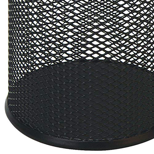 HSYMQ Black Pen Holder Cup for Desk, Pencil Cup Holder, Black Wire Mesh Pen Cup for Desk Office Pen Organizer