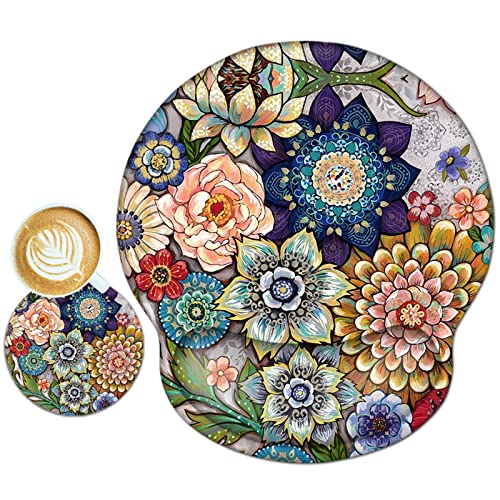 ToLuLu Mouse Pad Wrist Rest Support Gel, Ergonomic Mouse Pads with Non Slip PU Base, Mouse Wrist Rest Pad for Laptop Computer Home Office Working Gaming Pain Relief, Beautiful Flo - color: Beautiful Flor