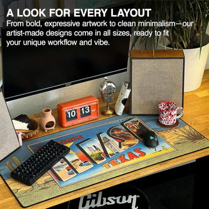 Greetings from El Paso Gaming Desk Pad, 36" x 17" Duraglyde Desk Mat | Western, Durable Surface, Non-Slip, Washable Fabric, Smooth Glide, Stable Grip, Large Keyboard and Mouse Pad for Everyday Use - color: Greetings from El Paso